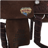 BURNS 3/4 CHOCOLATE RO ROPE SADDLE W/ 1/4 WYO AND LOGOS