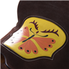 BURNS CHOCOLATE RO BARREL SADDLE W/ DHD - YELLOW BUCK STITCH