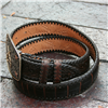 Brown Alligator Belly with Tooled Billets and Lacing 1 1/2" 