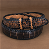 Chocolate Alligator Brown Billets Black Lacing 1 1/4" Belt