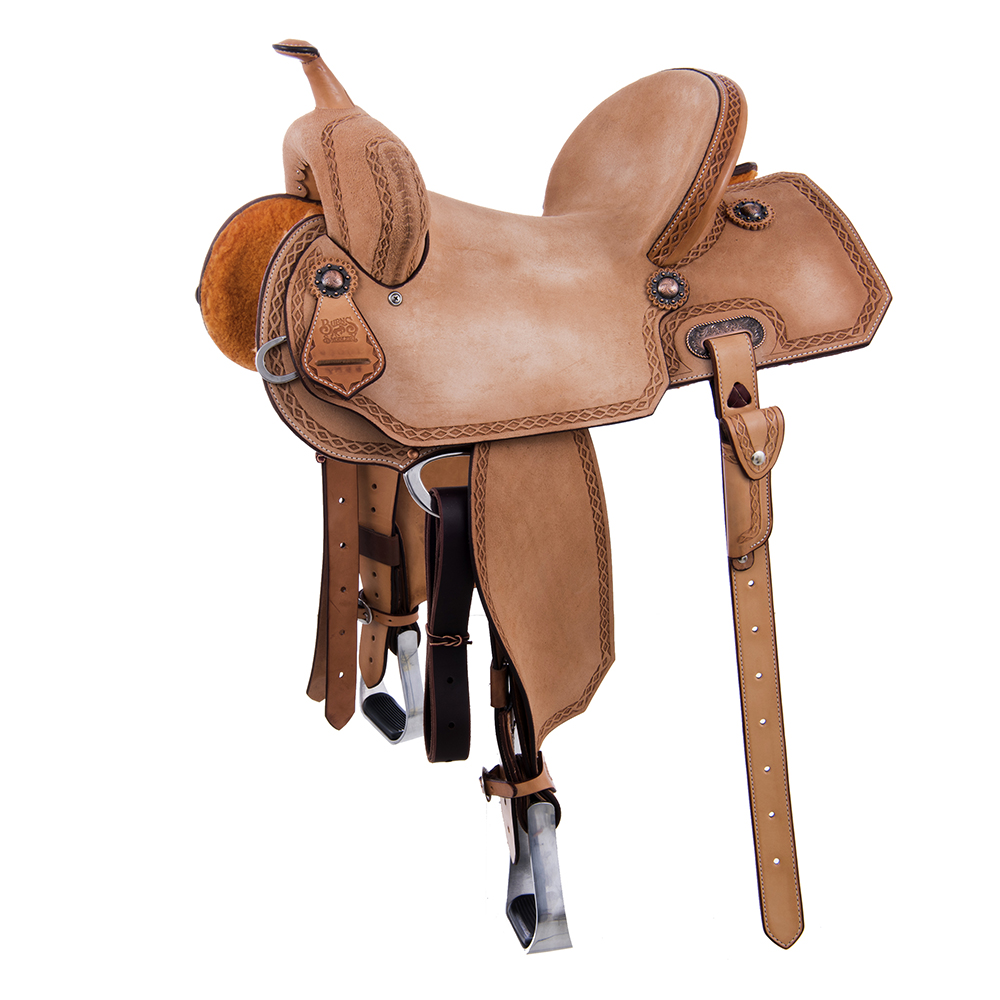 Burns Russet RO Barrel Saddle- Notched- DHD Border