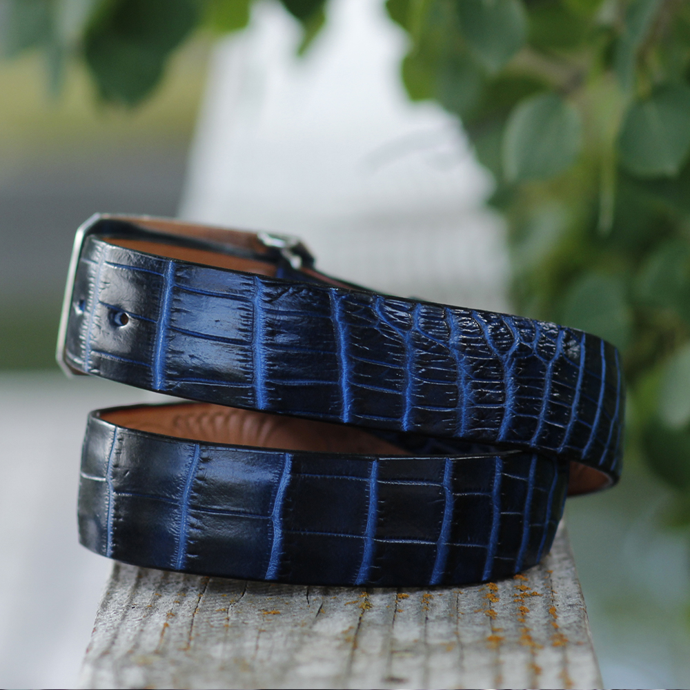 Two Tone Navy Nile 1 1/2" Belt