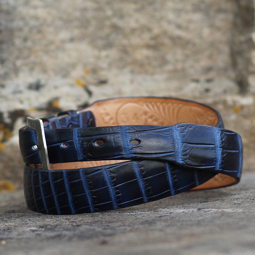 Two Tone Navy Nile Tapered Belt