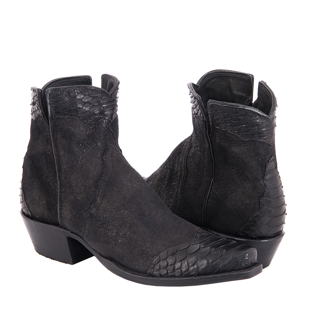 Ladies Black Break and Python Shorty Boots