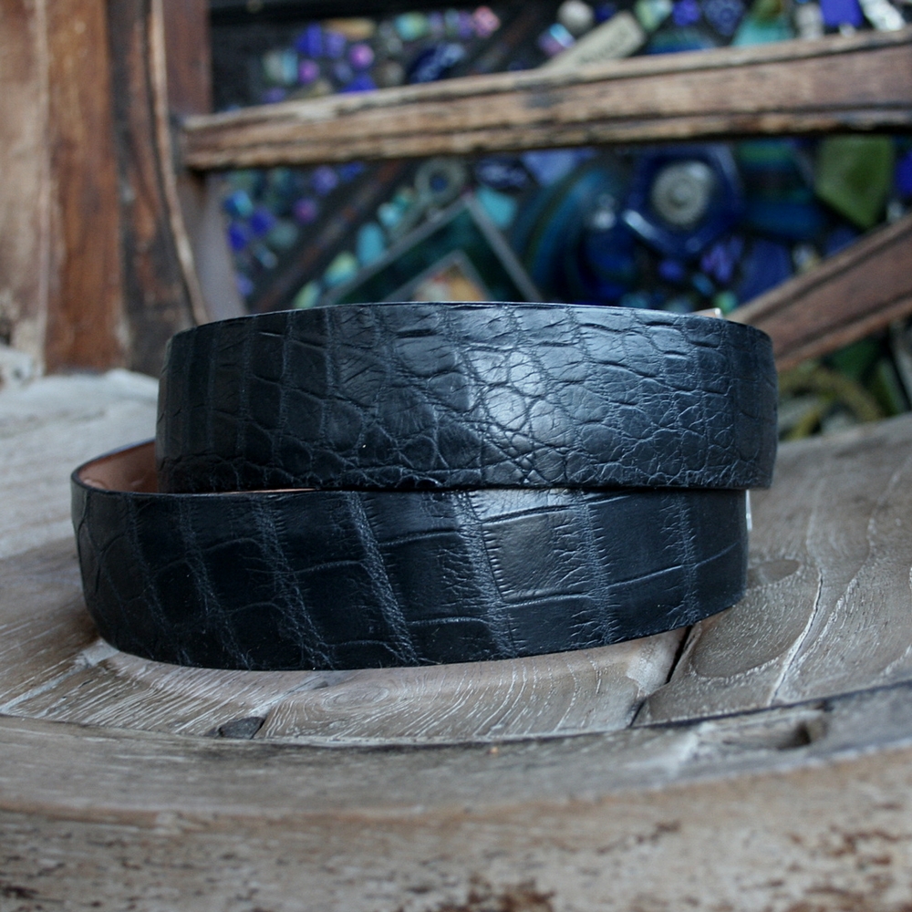 Black Matte Alligator 1 1/2" Belt