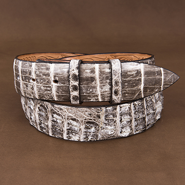 Natural Caiman Tail 1 1/2" Belt