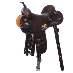 BURNS CHOCOLATE SO/RO BARREL SADDLE W/ FEATHER-XTREME