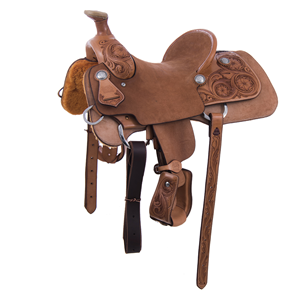 Burns Saddlery Russet SO Team Roper with 1/4 Burns Floral To