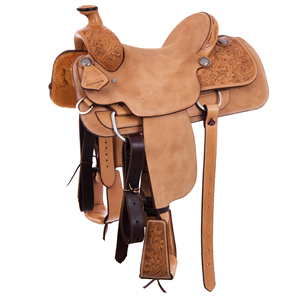 Burns Russet SO/RO Calf Roper - Conventional - 1/4 Acorn Tooled