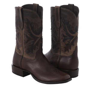 Men's Mocha Bison and Canella Goat Fern Cowboy Boots