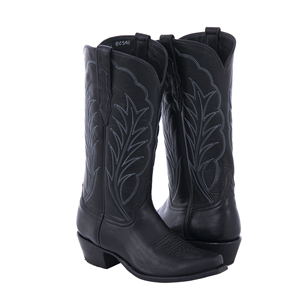 Ladies Blue Winn Stitch and Black Aniline Cowboy Boot