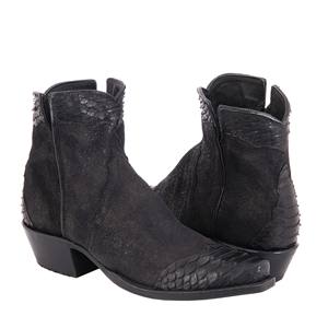 Ladies Black Break and Python Shorty Boots