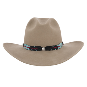 BLACK 4 FEATHER 3 BUTTON HATBAND