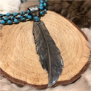 Sunset Trails Sterling Silver and Turquoise Feather Heron Pe