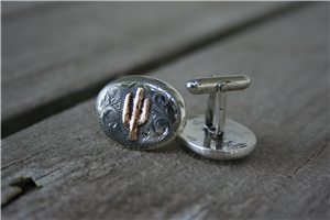 SUNSET TRAILS 14K CACTUS CUFFLINKS