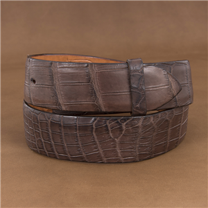 Chocolate Brown Nile Belly 1 1/2" Belt