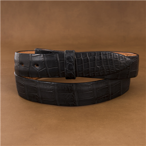 Black Matte Alligator 1 1/4" Belt