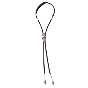 JJ Arrowhead Black Braided Bolo w/ Bison