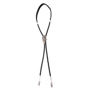 JJ Arrowhead  Black Braided Bolo w/ Cheyenne